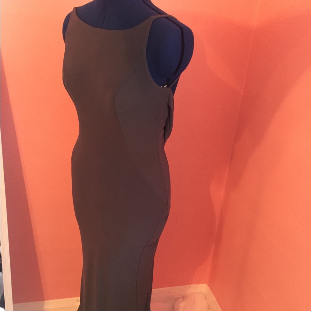 Bridesmaid form fitting gown